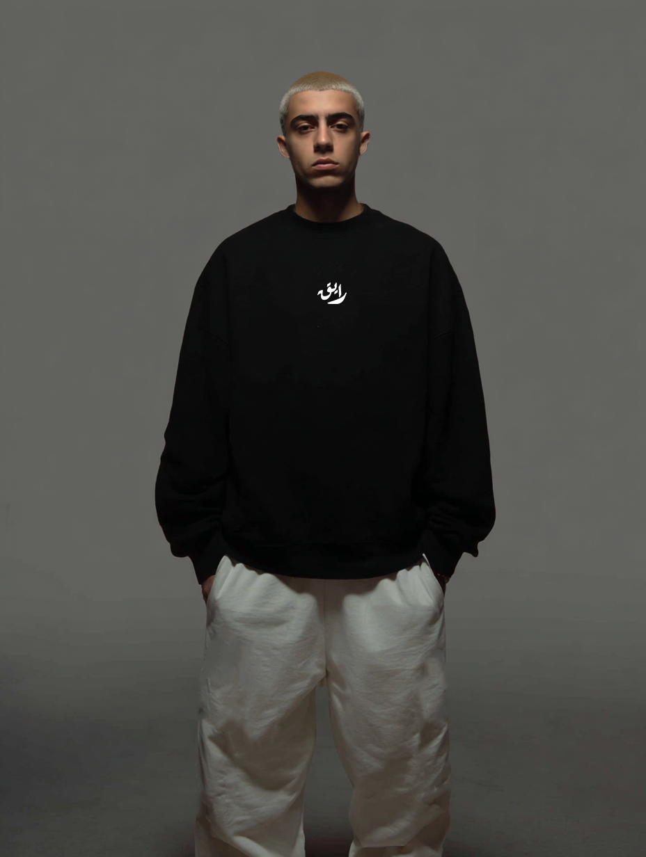 Crew Neck Sweatshirt ( Black )